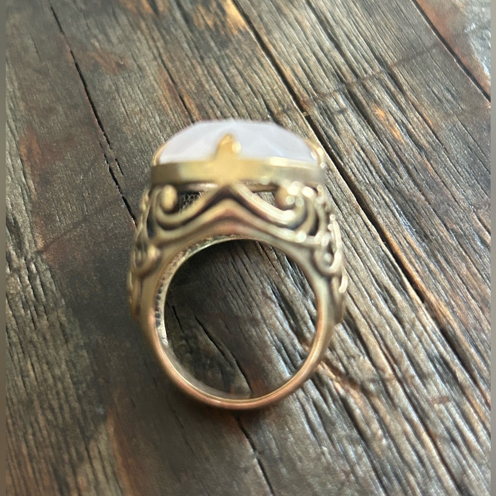 Barse Rose Quartz Brass Ring - Picture 5 of 6